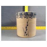 Roseville Blue Spongeware Crock