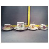 Mustache Tea Cups with Saucers