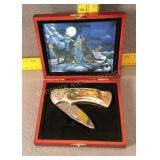 Howling Wolves Pocket Knife