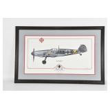 Günther Rall Signed Messerschmitt Bf l09 G-2 Litho