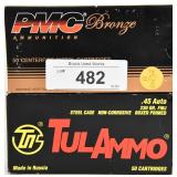 63 rds of .45 auto ammo PMC and Tulammo see below