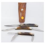 Lot of 3 Folding Knives Colt - Ka-bar - Schrade