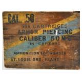 WWII 50 Caliber Armor Piercing M2 Crate St. Louis