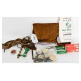 Suede Satchel with accessories listed below