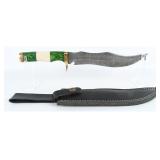 Handmade Damascus Steel Fixed Blade Bowie Knife