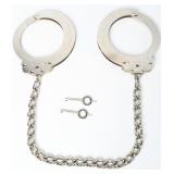 Peerless Handcuff Co. 705C Nickel Leg Irons w/Keys