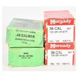 A Lot of 4 Boxes of Hornady and Sierra .38 Caliber