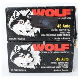 91 Rds Wolf Performance .45 Auto Ammo