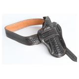 S.D. Myres Basketweave Leather Belt & Holster