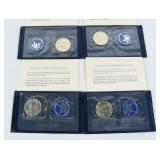 Set 4 US 1972-S Silver Dollars Blue Packs