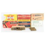 63 Live Rds 30 Brass .35 Remington 6 Ammo Boxes