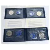 4 1972-S US Eisenhower Silver Dollar Sets