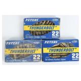 A Trio of Peters Thunderbolt .22 Short Ammo Boxes