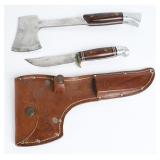 Western W66 W10 Blade Knife Hatchet Set Sheath