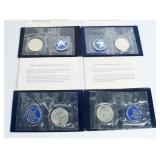 Set 4 1971-S US Silver Dollars Blue Ike Sets