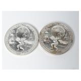 Pair .999 Fine Silver World Commerce Bullion Rds