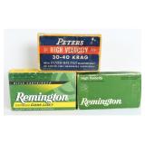 52 Rds Peters and Remington .30-40 Krag Ammo