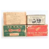 4 Ammo Boxes 110 Rds Plated Casings .32 Caliber