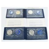 Set 4 US 1971-S 40% Silver Dollars OGP