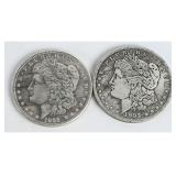 Pair US 1895-O and 1903-O Morgan Silver Dollars