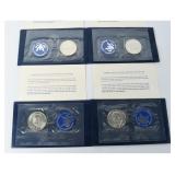 4 1972-S US Eisenhower Silver Dollars Uncirculated