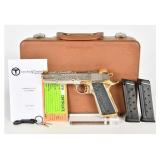 Highly Engraved Taylor's & Pistol 9mm & 24K Gold