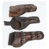 A Trio of Vintage Leather Handgun Holsters