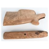 Pair Unfinished Wood Stock Components Long Gun
