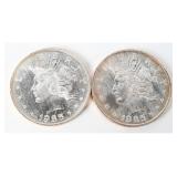 Pair 1985 Liberty Silver 1 oz .999 Fine Silver Rds