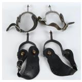 Western Style Riding Spurs with Leather Straps