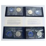 4 US 1971-S Eisenhower Silver Dollars Packaging