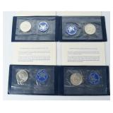 4 1972-S US Eisenhower Silver Dollars Silver