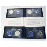 4 1971-S US Eisenhower Silver Dollar Coins