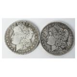 Pair US Morgan Silver Dollars 1889 and 1894-O