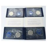 4 1971-S US Eisenhower Silver Dollars Packaging
