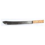 Large Antique Carbon Steel Knife Wood Handle
