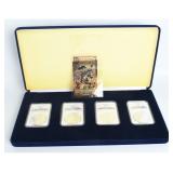 Set Graded American Eagle Silver Dollars Gold Note