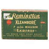 20 Rounds of Remington 7mm Mauser Ammunition