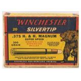20 Rounds Of Winchester .375 H&H Magnum Ammo