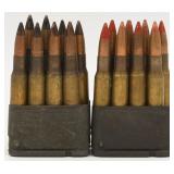 (2) M1 Garand Clips 8 rds ea of  .30-06 ammo: one