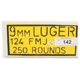 250 Rounds Of Remanufactured 9mm Luger Ammo