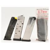 (4) various .45 & 9mm  Mags