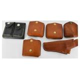 Lot of 6 Various Leather Holsters & Magazine