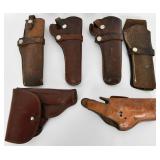 Lot of 6 Various Leather Holsters