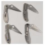 Lot of 4 Vintage Spyderco Stainless Steel knives