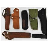 Lot of 7 Various Leather & Nylon Holsters