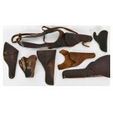 Lot of 6 Various Brown Leather Holsters
