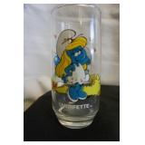 Vtg Smurf Smurfette Glass 1987