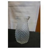 Vtg Hoosier Glass Vase Diamond Point Pattern