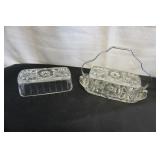 Vtg Anchor Hocking Prescut Clear Glass Butter Dish